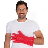 Hygostar Siliconen handschoen "HEATBLOCKER", rood, lengte: 350 mm, Bakhandschoenen + ovenwanten, Rood