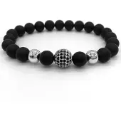 Memphis armband Matte Agaat kralen Zirconia Ball