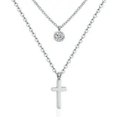Cilla Jewels Gelaagde dames ketting Edelstaal Zilverkleurig Kruis