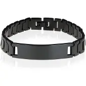 Mendes Heren armband Edelstaal ID Zwart