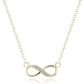 LGT JWLS Hippe dames ketting Infinity Zircon Goudkleurig