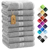 NatureMark Badstof handdoeken 8-pack 50x100cm, 100% katoen, zilvergrijs