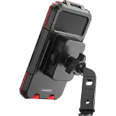 Phreeze Telefoonhouder Scooter - Spiegelmontage - Trillingsvrij - Waterdicht - Schokdemper - Universeel - Zwart
