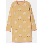 Woody Slaapkleedje gele kattenprint - maat 164/14J