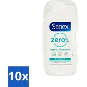 Sanex 10 x Zero % - Douchegel - Hydrateert - Alle Huidtypes - 400 ml - Douchegel - Huidverzorging - Hydraatende Douchegel - 0% Sulfaten - 0% Kleurstoffen