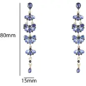 Go Dutch Label Oorknoppen Long Stone Dangle Goud Blauw