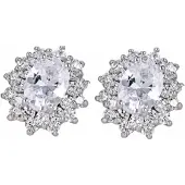 Charme Bijoux Oorbellen- 1 cm- schitterende strass-