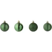 J-Line kerstbal - kunststof - smaragdgroen - doos van 40