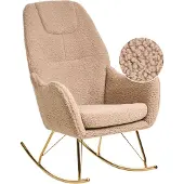 Beliani GULSELE - Schommelstoel - Beige - Bouclé