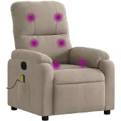 vidaXL Massagestoel microvezelstof taupe