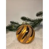 Countryfield Kerstbal Wavy S oranje-Ø8cm-glas