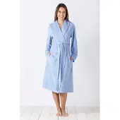 Hajo Blauwe badstof dames badjas | Maat 36/38