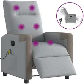 vidaXL Massagestoel elektrisch verstelbaar stof lichtgrijs