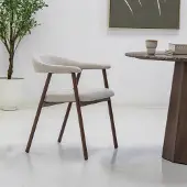 Giga Meubel Eetkamerstoel Mila Beige/Walnoot - - Set van 2