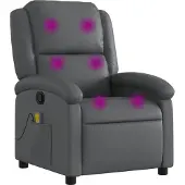 vidaXL Massagestoel van grijs kunstleer