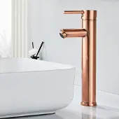 Saniclear Copper hoge wastafelkraan met eenhendel bediening geborsteld koper