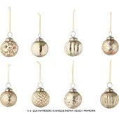 J-Line kerstbal 8 Patronen - glas - goud - doos van 40