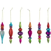 J-Line kerstbal - glas - mix - doos van 6