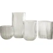 J-Line vaas Gestreept - glas - transparant - large