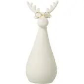J-Line figuur Rendier - porselein - wit/goud - large