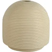 XLBoom Nova Medium Cream - Keramische design vaas (Ø 20 cm) met ribbeltextuur - Verkrijgbaar in Cream & Mocha - Sculpturale vaas door Alain Gilles
