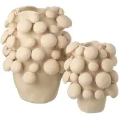 J-Line vaas Fungi - keramiek - beige - large
