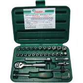 Hans Dopsleutelset 1/4 inch 6-kant 33 Stuk (kurz)