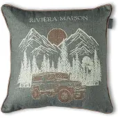 Rivièra Maison Roadtrip Cushion Sierkussen - 45 x 45 cm cm - Groen