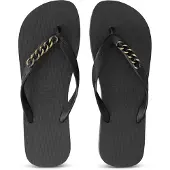 Uzurii Gouden kleine teenslipper zwart