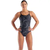 Arena - Women's Fireflow Swimsuit Lightdrop Back - Badpak 40, grijs/zwart