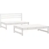 vidaXL 2-delige Loungeset massief grenenhout wit