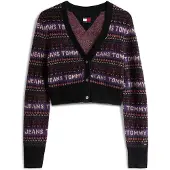 Tommy Hilfiger Gebreid vest lila / pink / zwart