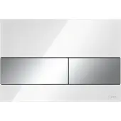 Tece Square Bedieningsplaat Glas Wit - Toetsen Glanzend Chroom - Glas - Toiletten, Bedieningspanelen - 4027255022324