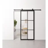 Barnwoodweb Schuifdeur Staal en Glas 6 vaks