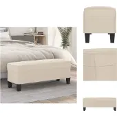 vidaXL Bankje 100x35x41 cm microvezelstof crèmekleurig