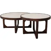 Giga Meubel Salontafel Ayase Marmer Donkerbruin Set van 2