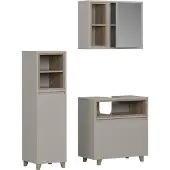 Vicco Badkamermeubelset Elnor Grijs 3-delig, Model 57564