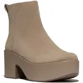 Original Brands Women Platfforms Suede Heeled Ankle Boots Taupe-Schoenmaat 39