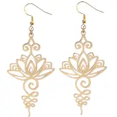 Charme Bijoux Zilveren oorbellen -Lotus -goudkleurig-