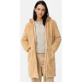 Camel active Lange jas van teddybont met capuchon en tweewegsritssluiting