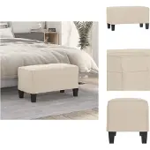 vidaXL Bankje 70x35x41 cm microvezelstof crème