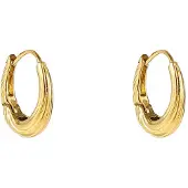 Go Dutch Label Oorringen Medium Striped Drop Hoop Goud