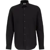 We fashion - Heren Easy-care regular fit overhemd - Regular fit - Zwart - Katoen - Maat: S