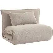 Sweeek Uitklapbare fauteuil boucléstof 1 plaats Beige