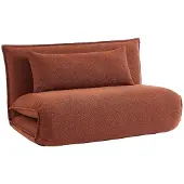 Sweeek Uitklapbare fauteuil boucléstof 2 plaatsen Terracotta