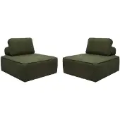 Sweeek Fauteuils boucléstof 1 zitplaats (set van 2) Kaki