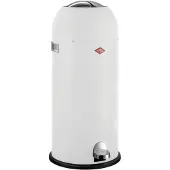Wesco Kickmaster Maxi Prullenbak | Pedaalemmer | 40 Liter | Metaal - Mat wit | Vuilnisbak - Made in Germany
