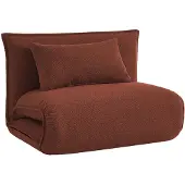 Sweeek Uitklapbare fauteuil boucléstof 1 plaats Terracotta