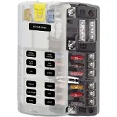 Blue Sea Systems 12 Circuits Fuse Block Panel Transparant