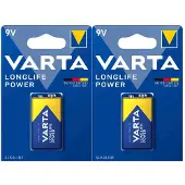 Varta 2x Longlife Power Alkaline Batterijen 9V 565 mAh